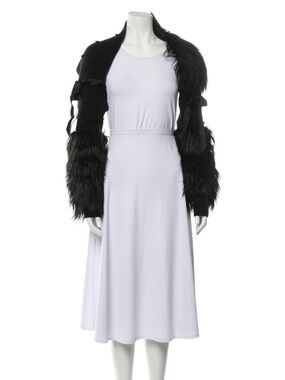 Simone Rocha Black Faux Fur Sleeve Shrug